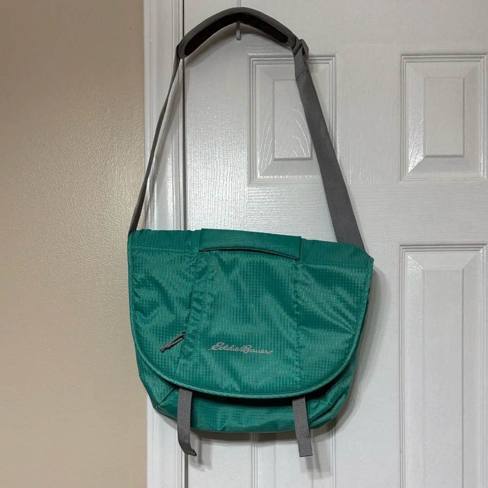 Eddie Bauer Teal and Gray Messenger Bag